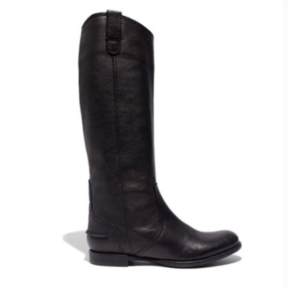 Madewell Archive Black Leather Knee-High Boots - Picture 1 of 4